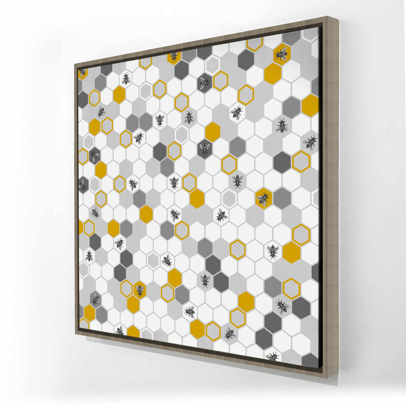Beehive Pattern Framed Canvas - Stylish Bedroom Decor