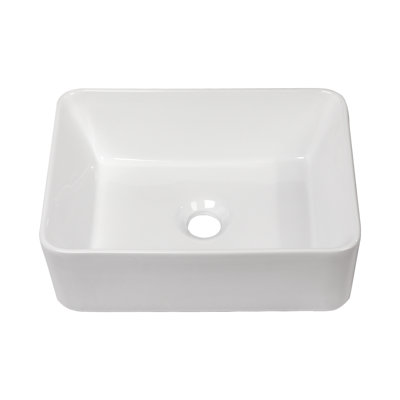 Black Ceramic Rectangular Bathroom Sink 16"X12". Modern European Influence. Graceful Appearance, Low Water Absorption. Stain , Smooth Finish. Above Counter Installation. 1 3/4" Drain Hole. 16X12 Inch