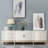 Rounded corner TV stand and coffee table