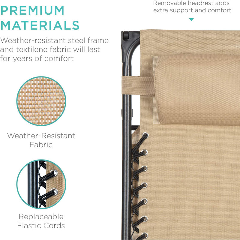 Alahia Folding Recliner Chair, Beige