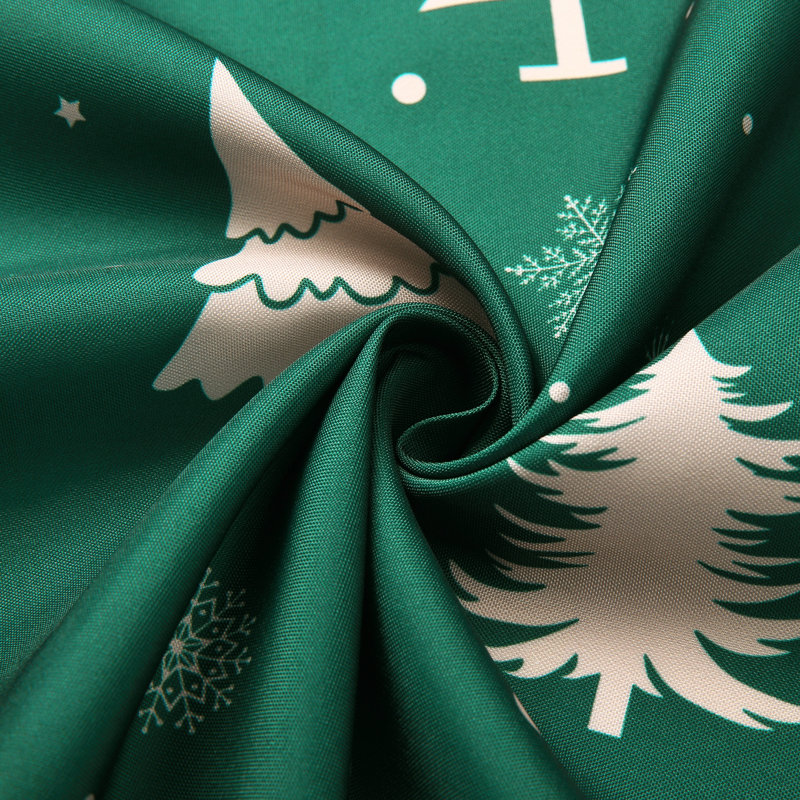 Nappe de Noël verte, nappe d'hiver lavable avec imprimé étoiles et sapins, décoration saisonnière pour fêtes, pique-niques et soupers