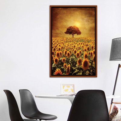 «Lone Tree and Sunflowers Field» par Viviana Gonzalez - impression d'art graphique