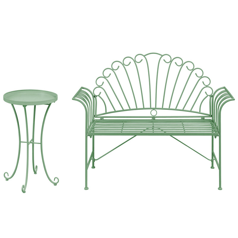 Bistro Set CAVINIA Metal Green, Green