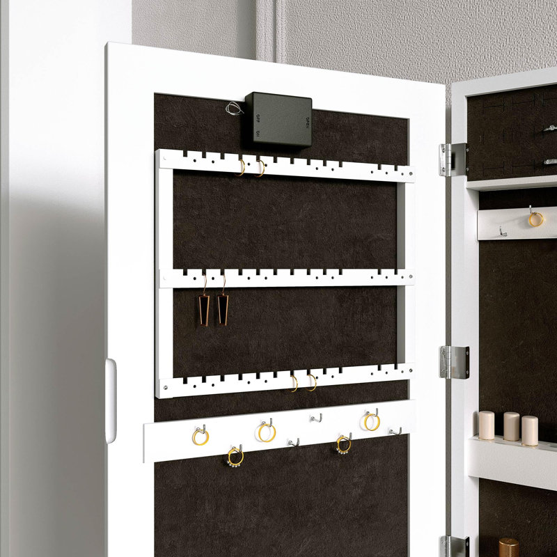 Beedeville Wall Jewelry Armoire, White