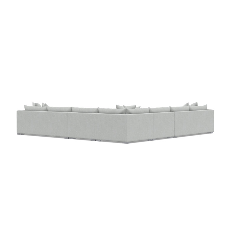 Sectional, 32.5" H x 157" W x 157" D, Gray Polyester