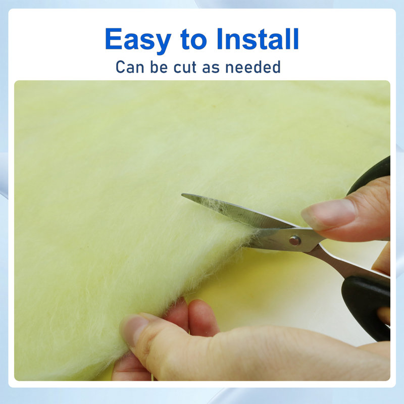 Sound Insulation And Noise Reduction Glass Wool Rolls Can Be Cut 48 Inches * 10 Feet * 2 Inches