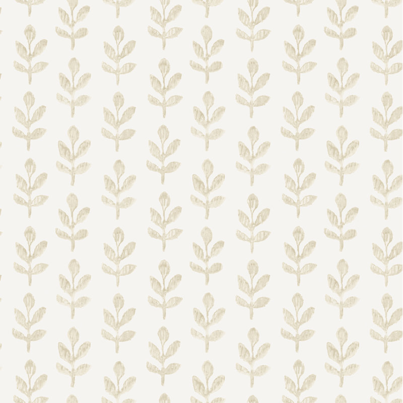 Rouleau de papier peint Annemari Whiskers Leaf L 33 pi x l 20,5 po, Beige