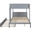 Lit superposé gris avec lit gigogne, bureau, prises de courant et rangement pour lit simple pratique - agencement confortable