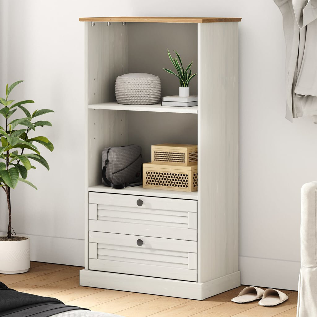 Vidaxl Bookcase VIGO Grey 60X35x114.5 Cm Solid Wood Pine