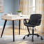 Chaise de bureau avec roulettes Chaise de travail Siège pivotant réglable avec accoudoirs fixes en similicuir et chaises de bureau pour bureau personnel-523860941
