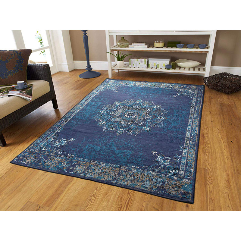 Tapis d'intérieur / extérieur bleu Schrader, Rectangle 8 pi x 11 pi