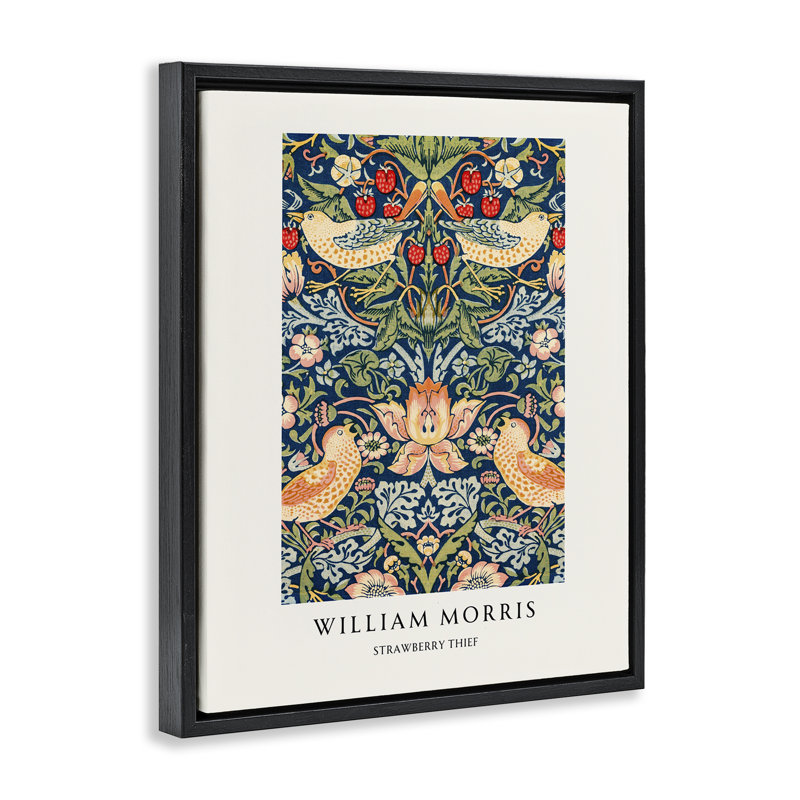 Cadre flottant William Morris, Cadre flottant noir de jais, H 21 po x l 17 po