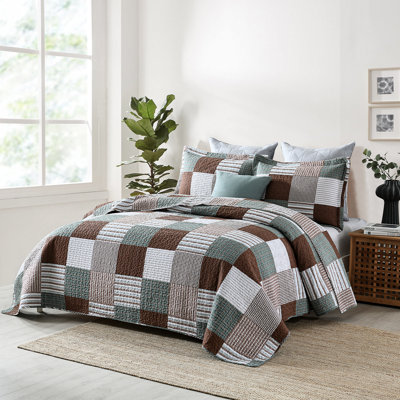 DDUOXIN 100% Cotton 98×90 inch Quilt Sets - 1 Quilt with 2 Pillow Shams