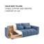 3 Seater Sofa Bed with Cushions-1339099602
