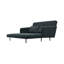 Causeuse convertible en tissu noir L 61 po avec coussins Leandro-108590274