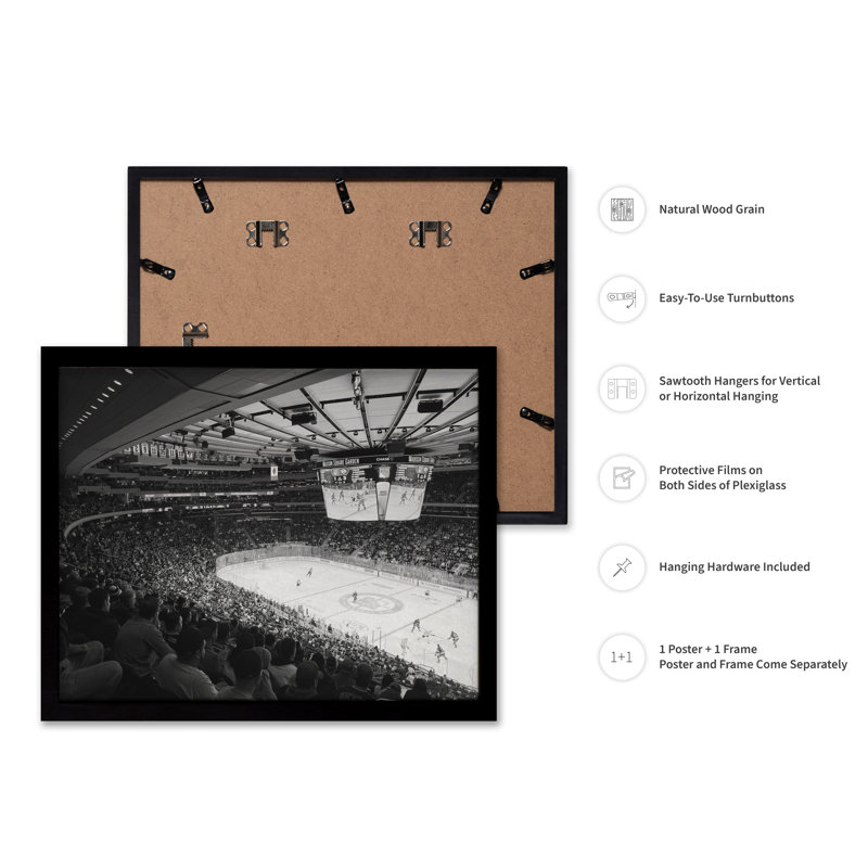 Hockey sur glace, Black Framed, Poster, 08"H x 10"W