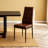 Brown Faux Leather High-Back Side Chairs, Dining Chairs With Black Metal Legs -1718496320