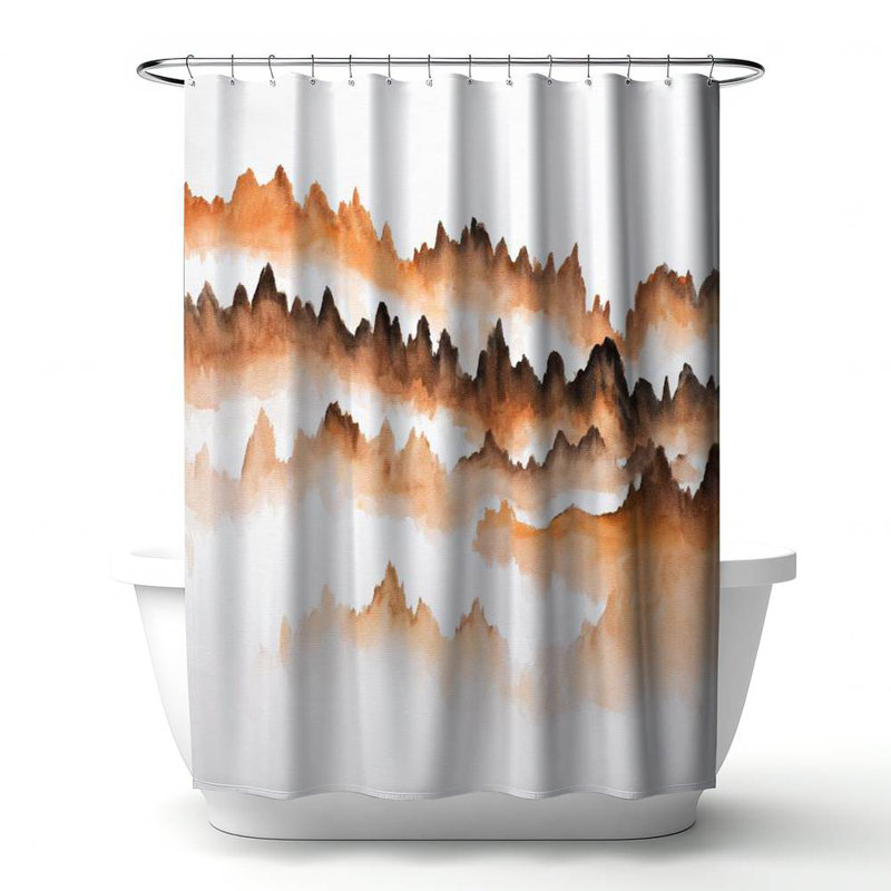 Abstract – Polyester Shower Curtain, Dye Sublimation Print, 71" W × 74" L