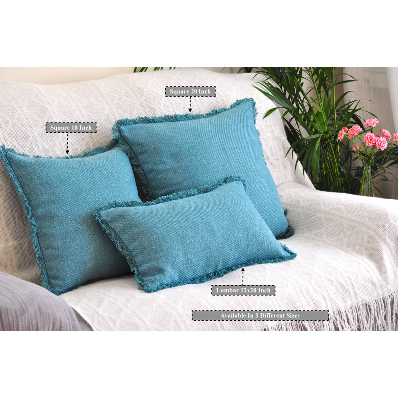 Teal Chenille 18x18 Euro Pillow Covers, Pack of 2