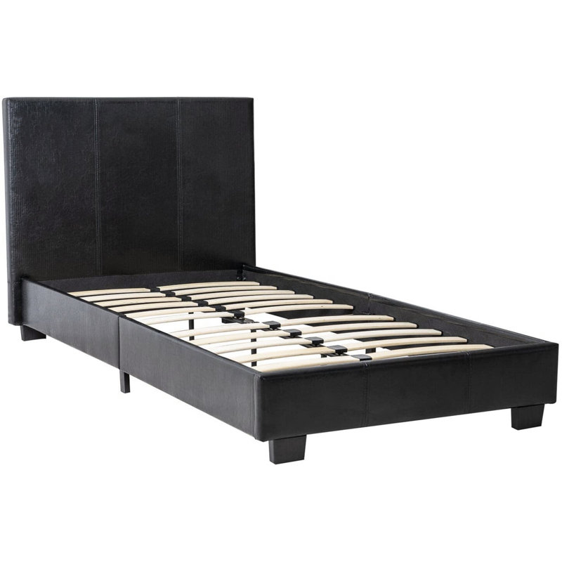 Upholstered Bed Frame, Single (3'), Black
