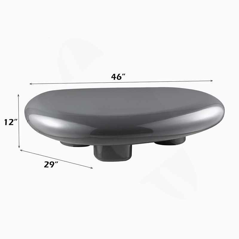 Table basse grise ultrabrillante
