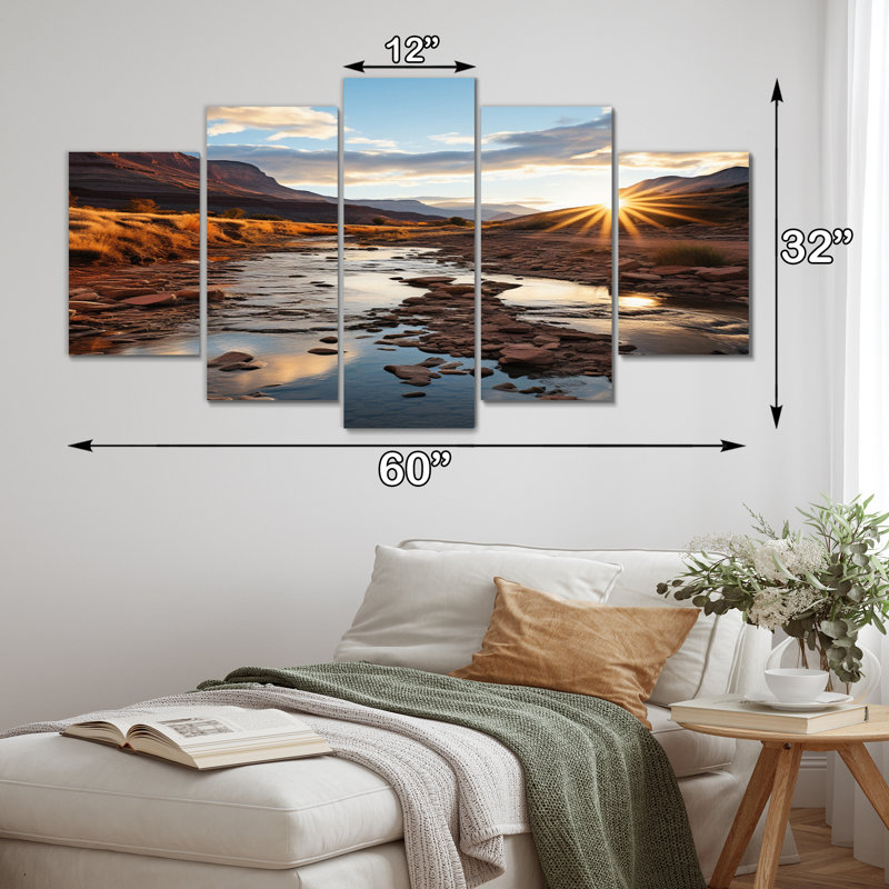 Greory - impression sur toile de paysages - 5 panneaux
