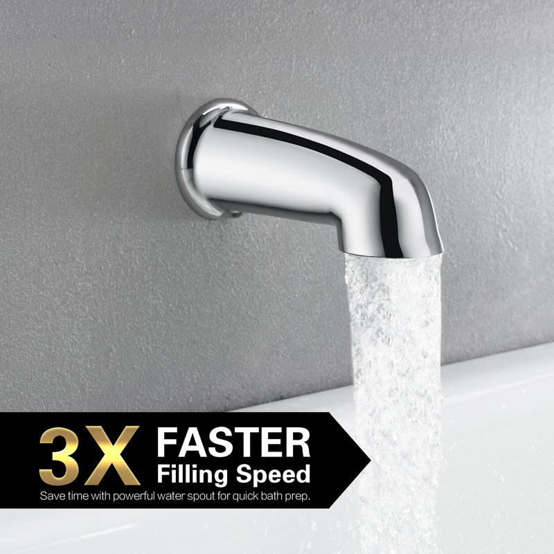 Ensemble de robinet de baignoire et douche avec 6 réglages de jet Sumerain, Chrome chrome
