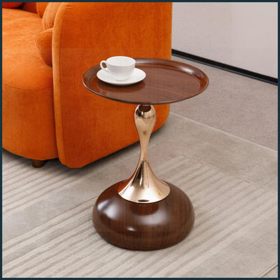 Table basse à piédestal en métal Mermaid Tail - Gain de place pour les petits salons