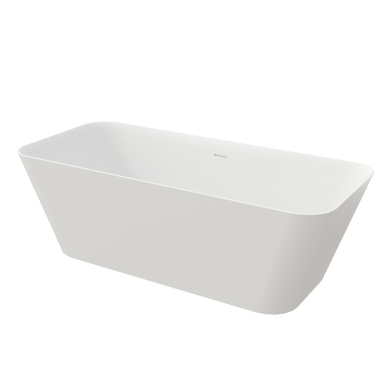 Baignoire de trempage profonde autoportante de 67 pouces avec finition mate, contour antidérapant, isolation retenant la chaleur, ultra composite, conception homogène, surface de la peau, rampe artificielle simple