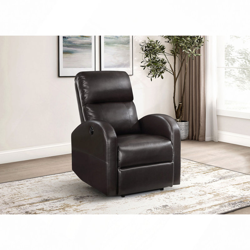Fauteuil inclinable électrique rembourré, Brun