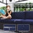 3-Seater Outdoor Couch with Cushions, Outdoor Sofa, Dark Blue