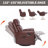 Genuine Leather Heat Massage Manual Recliner Chair With Rocker And Swivel For Living Room-1016607911