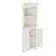 Grande armoire d'angle avec portes - Armoire de rangement blanche pour le salon, la salle de bain, la cuisine - Solution de rangement d'angle peu encombrante