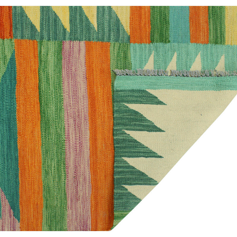 Modern Flatweave Evanee Green Rug