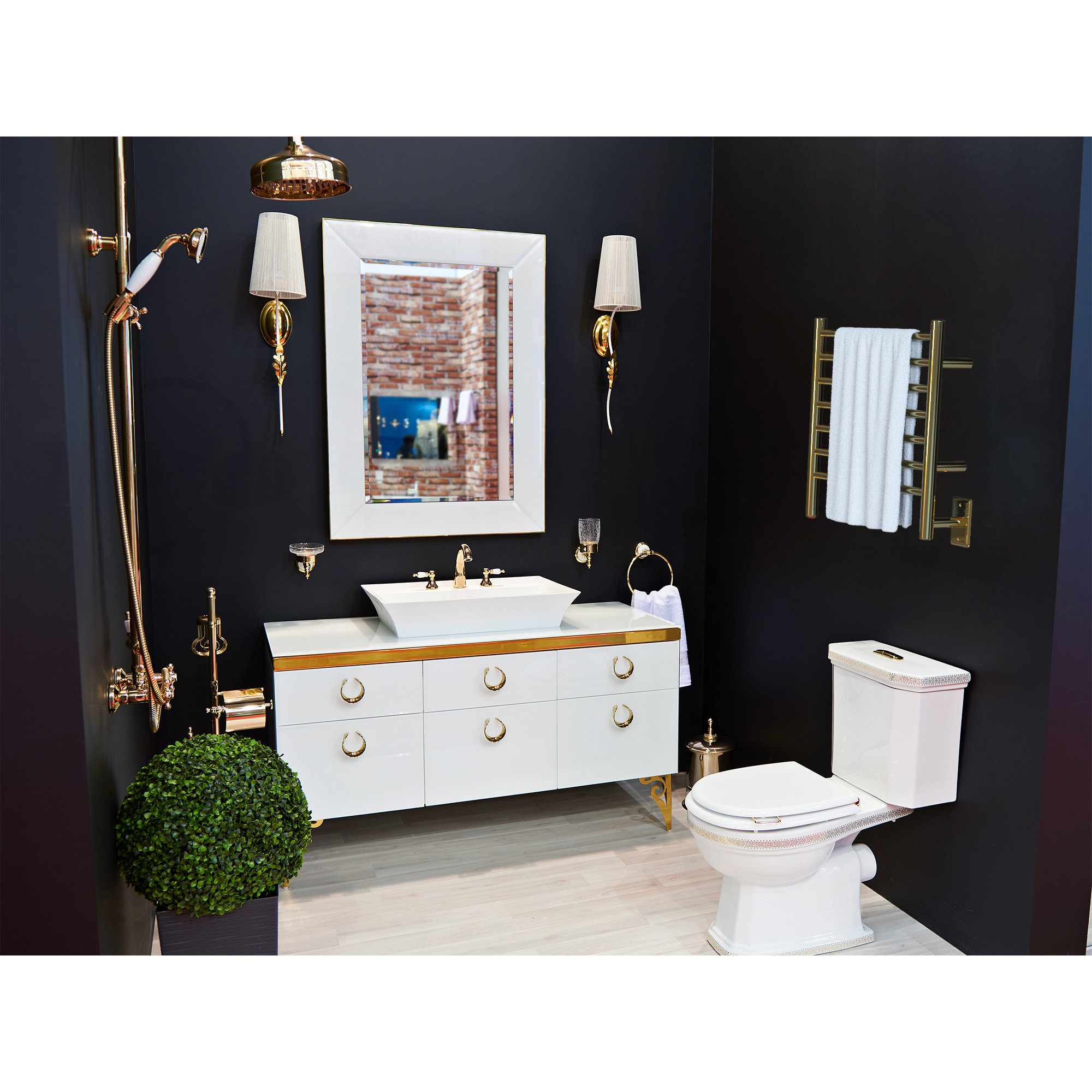 Radiant Small 20X20 Hybrid plug in or Hardwired Towel Warmer, Polished Gold