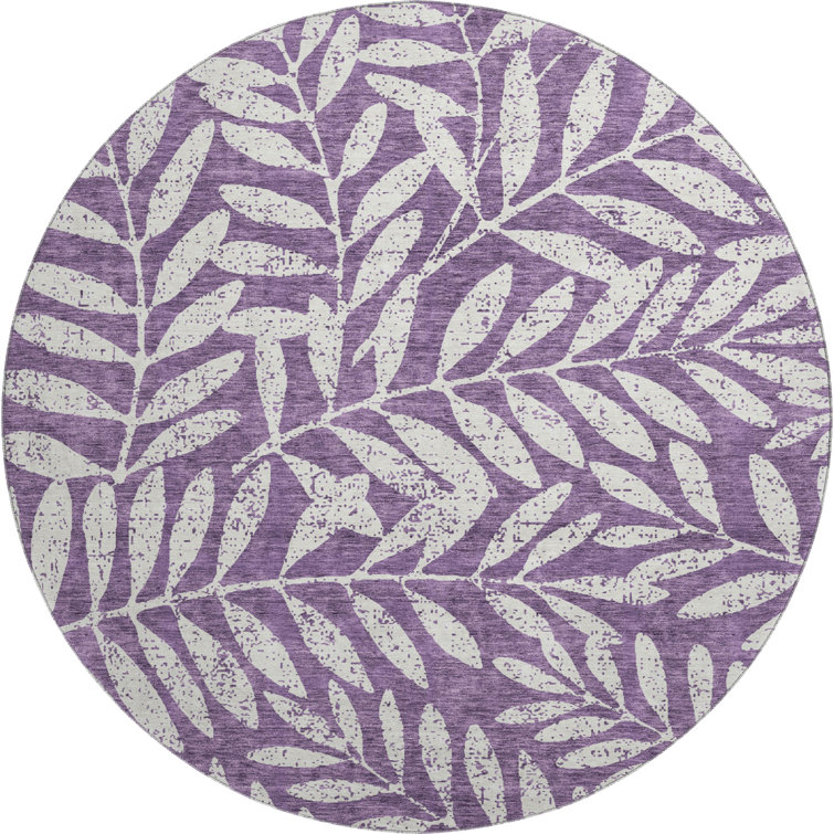 Premium Machine Washable Prisco Purple Rug