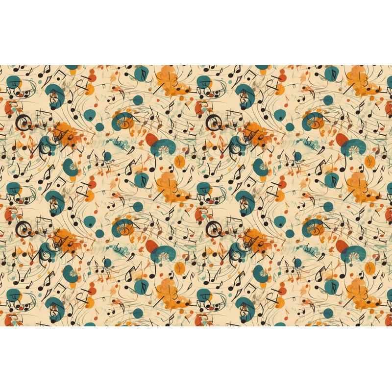 Music Jazz Orange Polyester Comforter, King Comforter