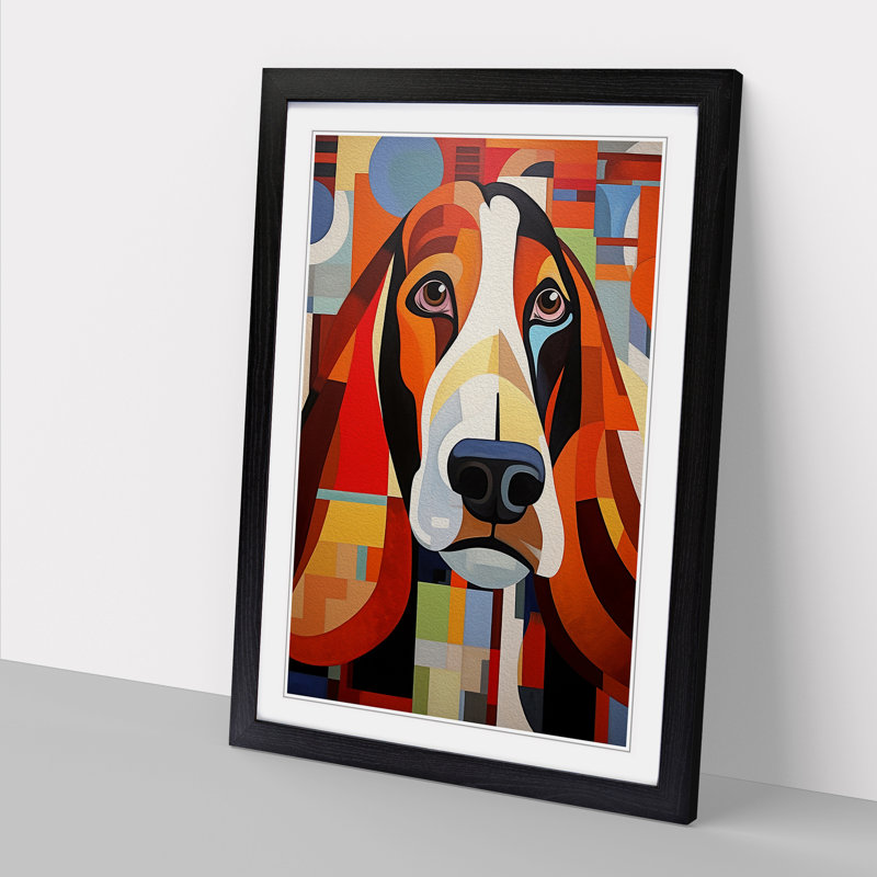 Single Picture Frame Print on Wood, 64cm H x 46cm W, Black Framed