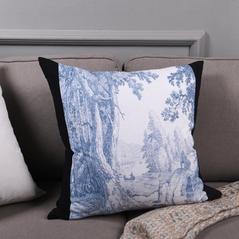 Housse et insert de coussin carré en lin Dann Foley De Jouy