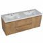 Ensemble de meuble-lavabo à double cuve 59,3 pouces avec plateau SMC et portes à fermeture en douceur