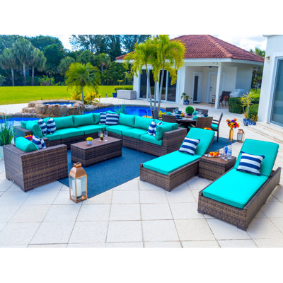 Yussuf 15 - Person Modular Patio Conversation Set with Cushions