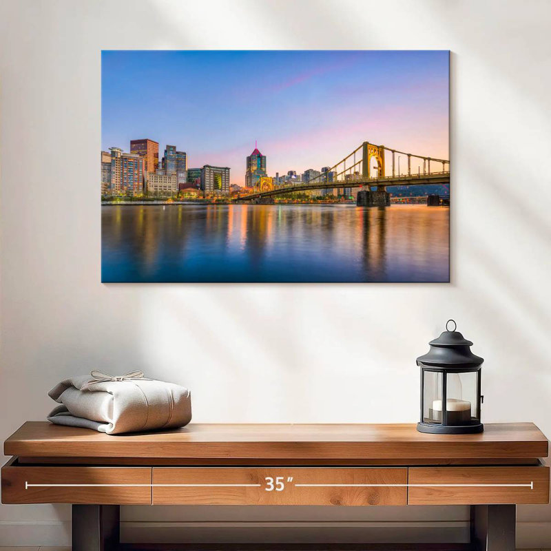 Lilie Purple Pittsburgh Skyline, 16" H x 24" W