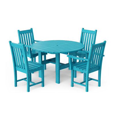 Ensemble de table ronde 46 po avec chaises d'appoint Classic 5 pièces