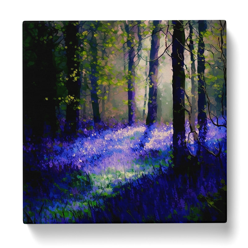 Bluebell Impressionism - Wrapped Canvas - Framed Print, 35cm H x 35cm W x 3cm D
