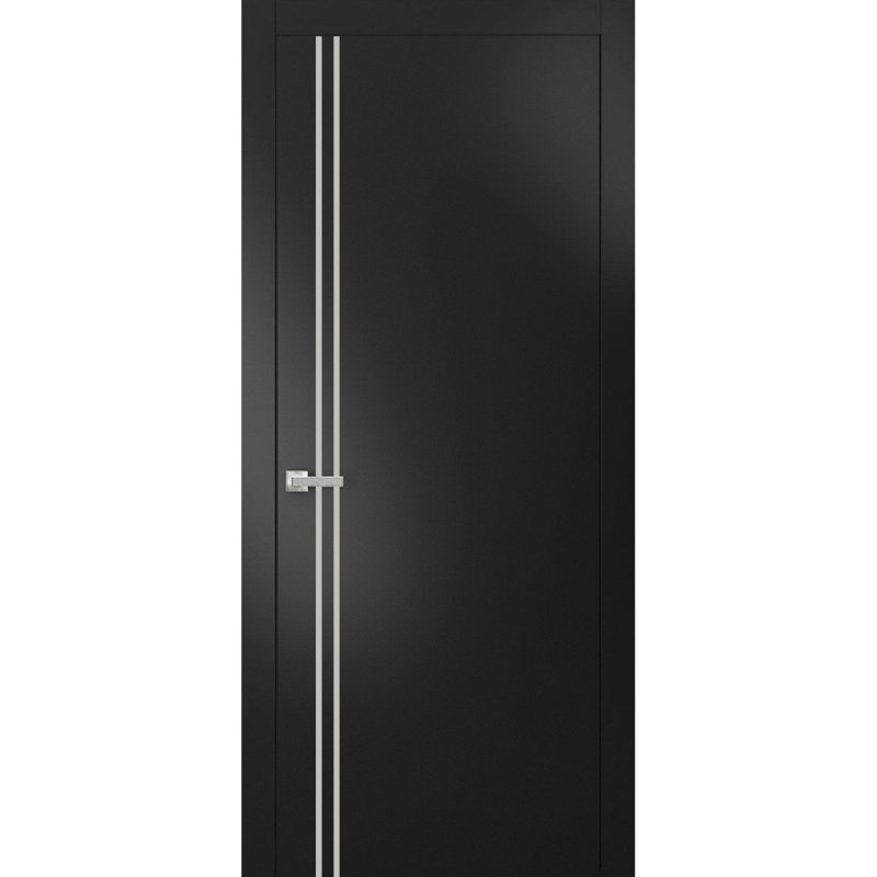 Porte intérieure moderne avec poignée | Planum 0310 | Garniture simple à panneau simple Regural | Salle de bain, Noir mat