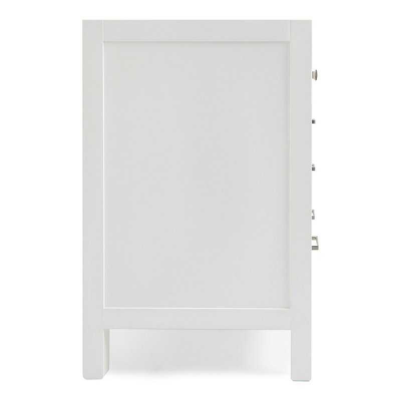 Cambridge 42'' W Single Bathroom Vanity Base, White, Brushed Nickel