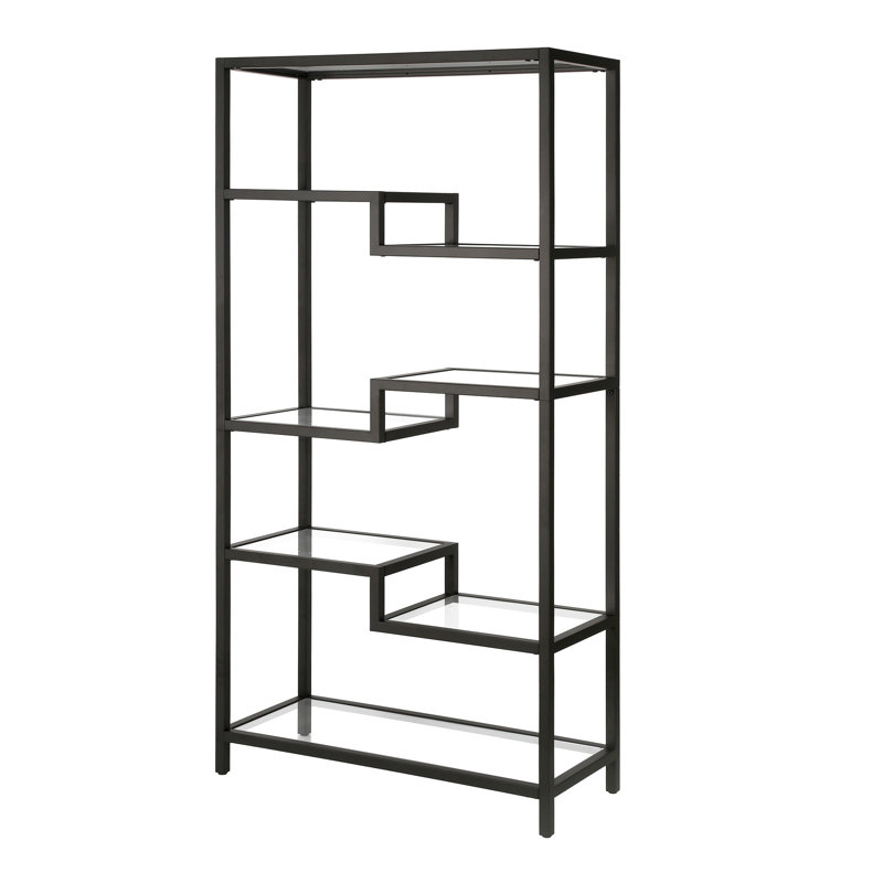 172.7cm H x 86.3cm W Steel Standard Bookcase, Black