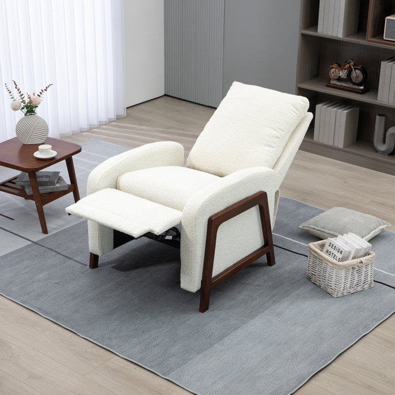 Oana Fabric Upholstered Recliner, Beige