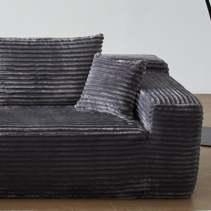 Canapé modulaire 2 pièces Rita, 100% polyester gris, Orienté à gauche (vu de face)