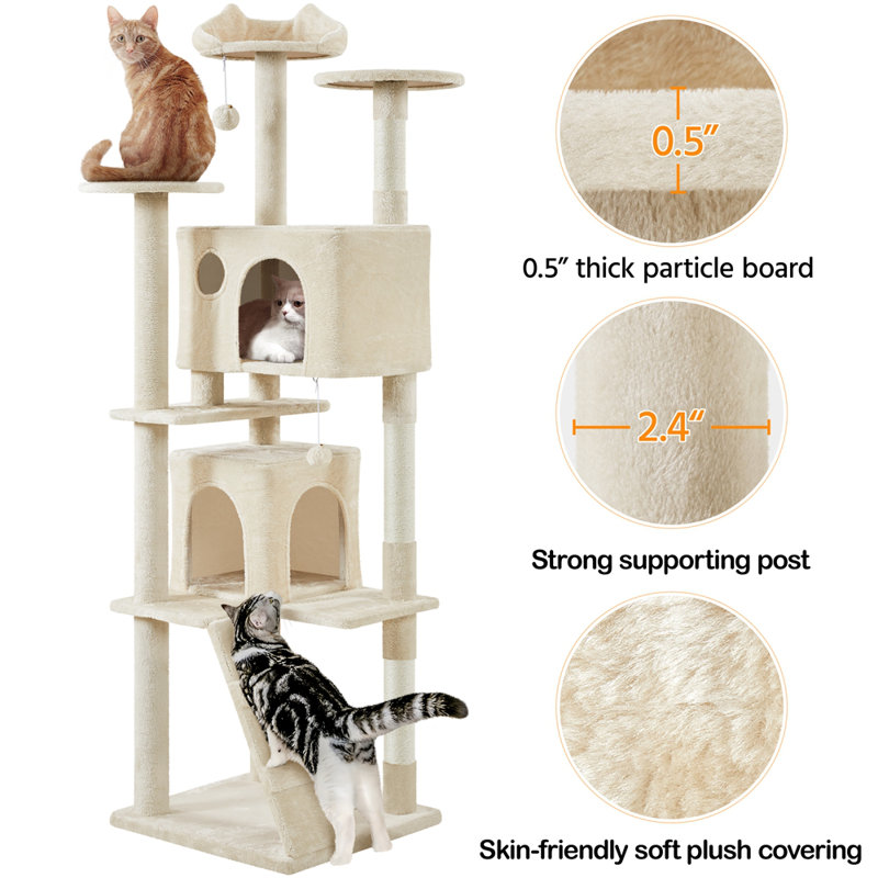 Arbre à chat H 80 po Harlsden, Beige